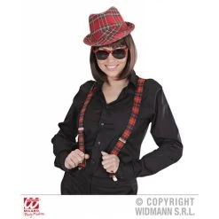 Bril Tartan Print Rood -Disco Kostuum bril tartan print rood 3