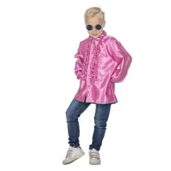 Ruches Blouse Satijn Cyclaam Kind